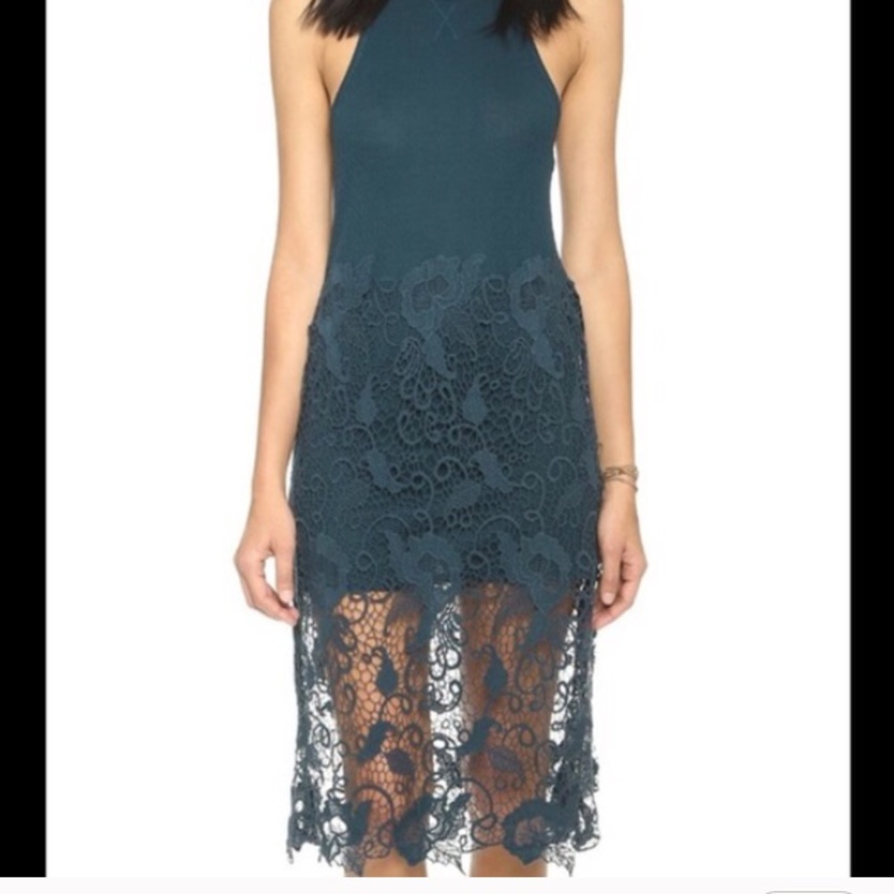 Free People Teal lace dress