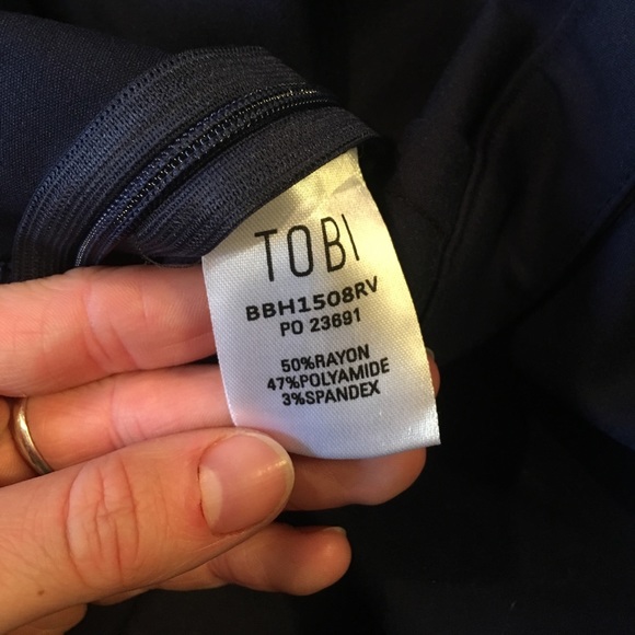 Navy blue wrap over stretch skort. - Picture 4 of 4