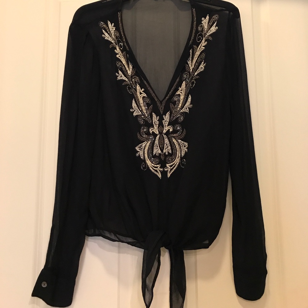 Sheer Black Top with stunning neckline