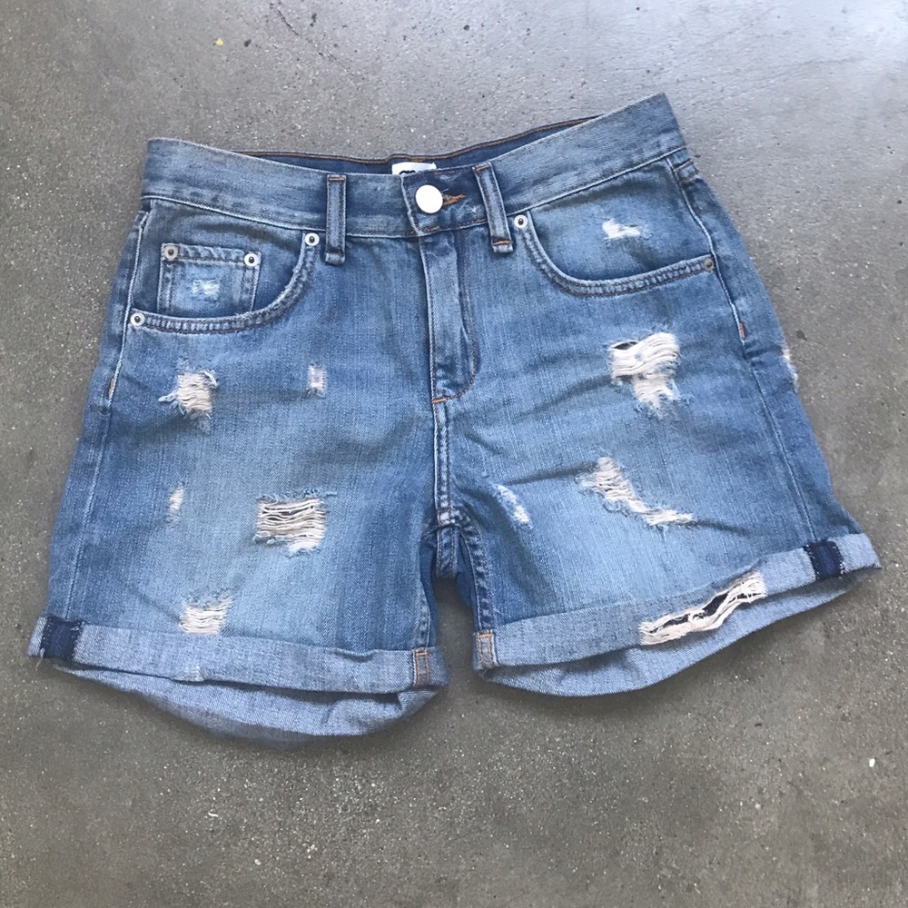 Boyfriend style denim shorts