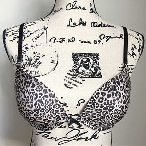 EUC Leopard Print Victoria's Secret Push-up Bra