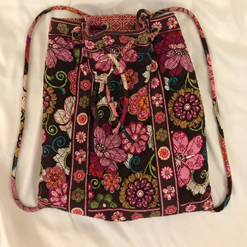 Vera Bradley -Drawstring Backpack -Excellent Cond.