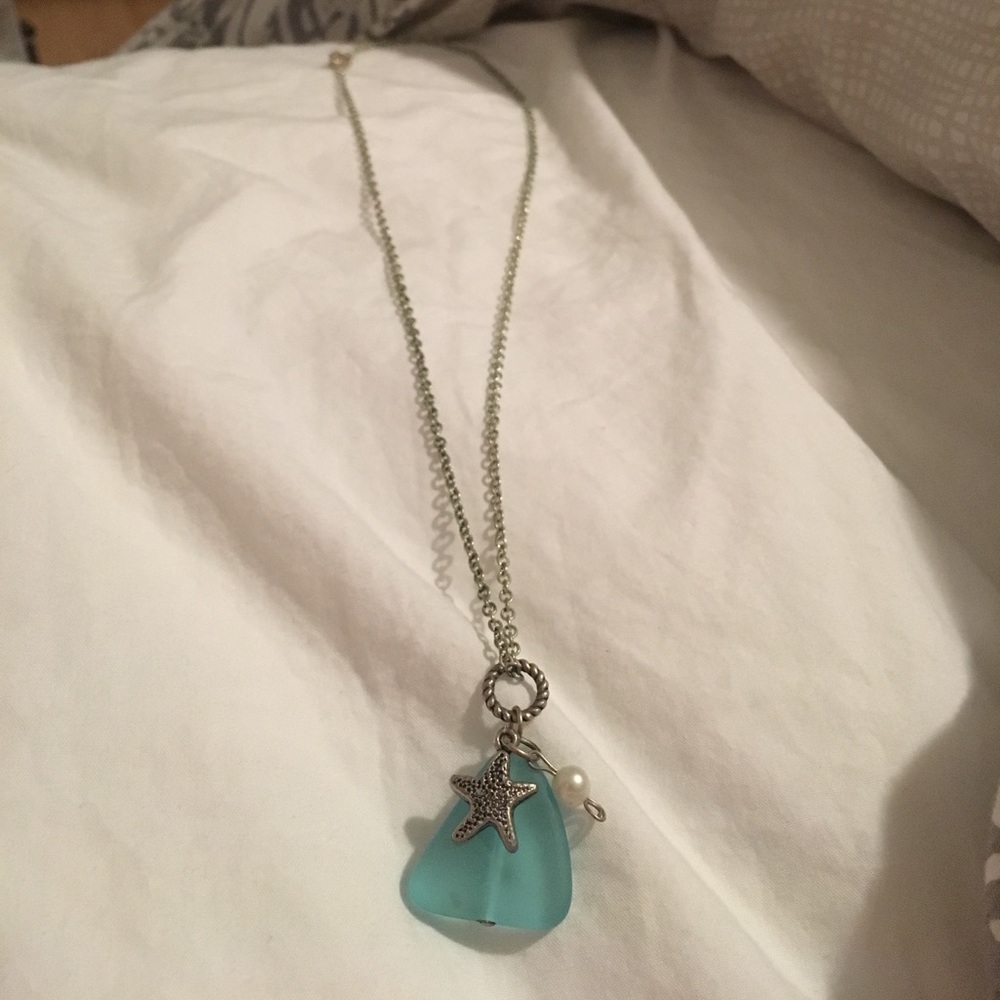 Sea glass starfish necklace