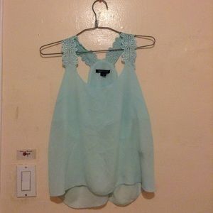 Lace blue shirt summer spring