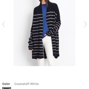 Vince- Merino Wool Plush Striped Cardigan