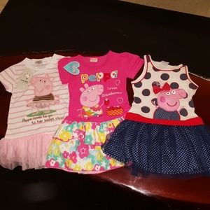 Little Girl's Peppa Pig Dress Lot