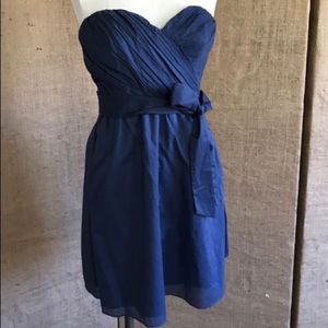 Blue strapless dress