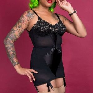 Vintage Lily of France Open Bottom Corselette