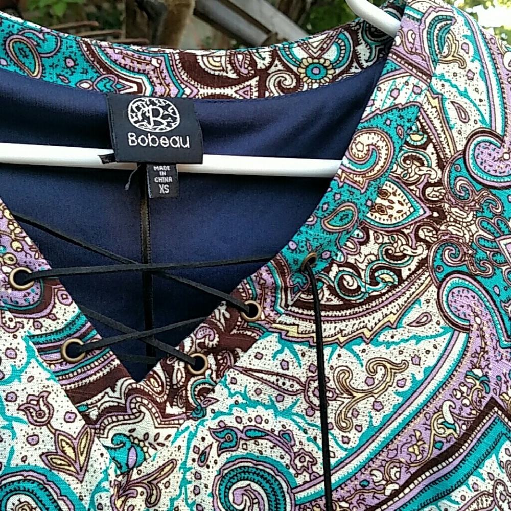 Lace-up Paisley Dress