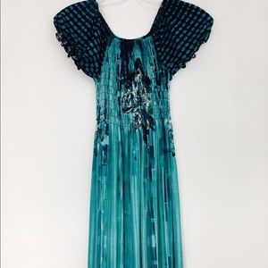 New Blue Green Maxi Dress