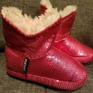 Pink BLING bootie slippers