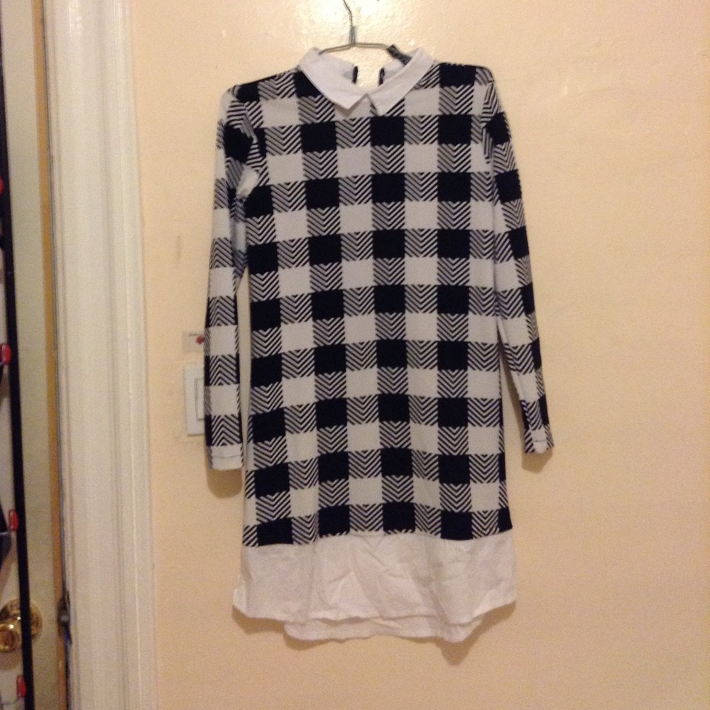 Black and white dress with white underneath