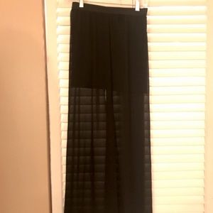 Black Maxi Semi-transparent Skirt