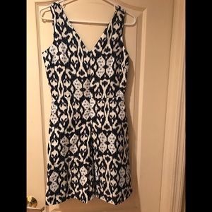 GAP Printed Blue and White Dress