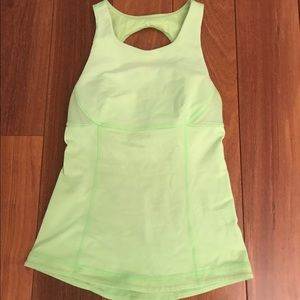 lululemon lime green racerback workout tank