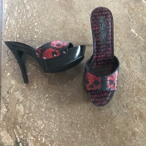 Iron Fist Black w/ red sequin skulls