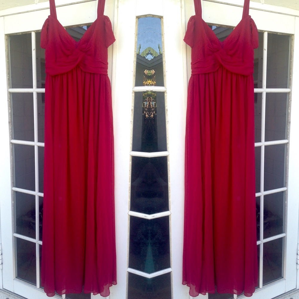 Brand new red chiffon dress