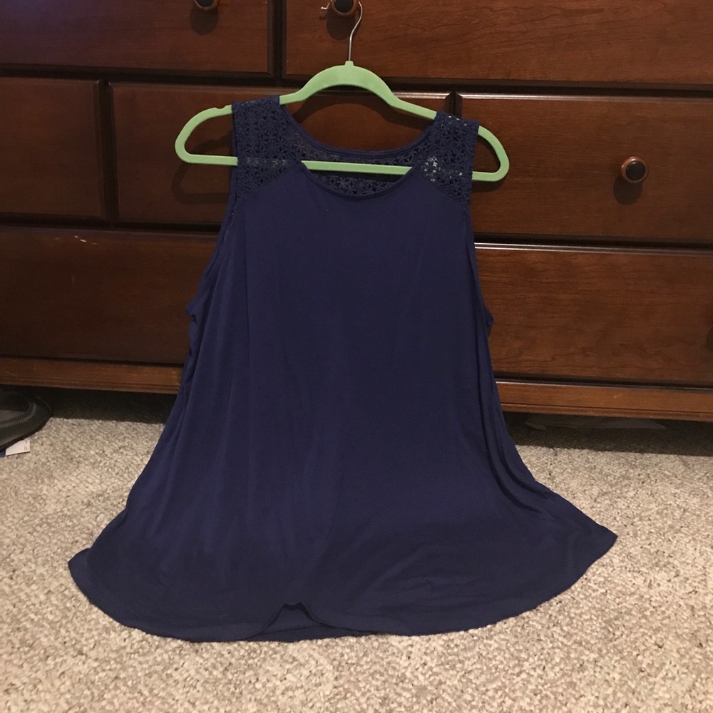 Navy blue lace top