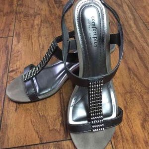 Silver Embellished Wedge Sandal
