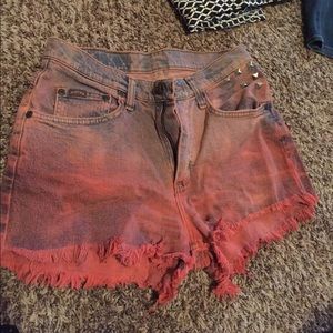 Tie dye high wasted cut off shorts