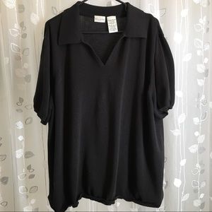 White Stag Black Short Sleeve Sweater - 26/28