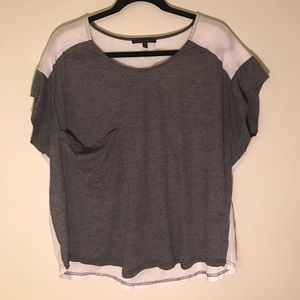 URBAN OUTFITTERS loose white and grey shirt