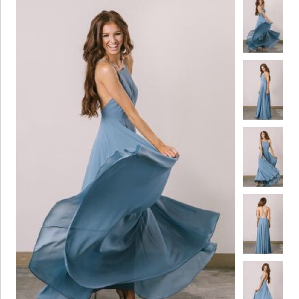 Emma Slate flowy maxi dress.