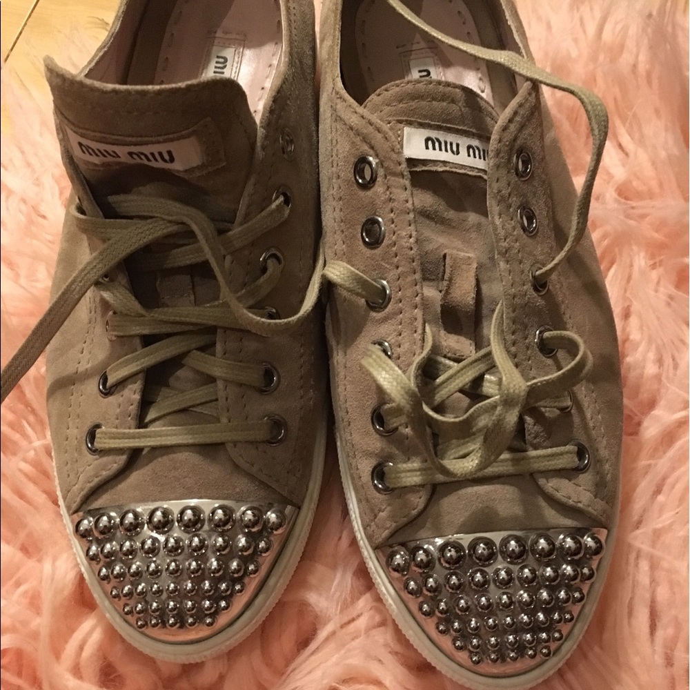 Authentic Miu Miu Sneakers With Studded Toe Caps - image 7