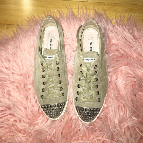 Authentic Miu Miu Sneakers with studded toe caps - Picture 1 of 7
