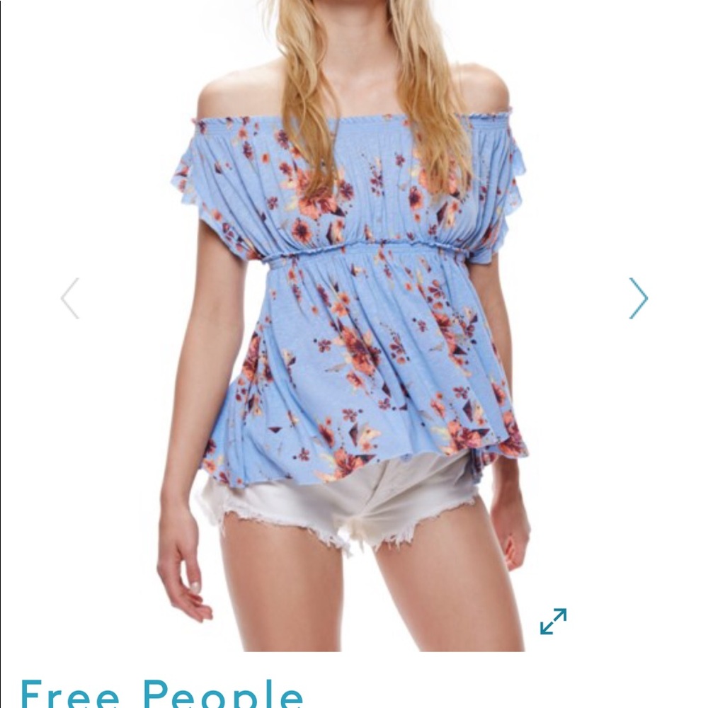 We the free by free people floral blue top Xsmall
