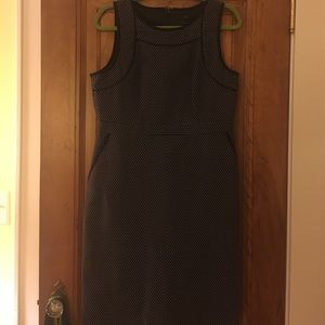 Navy polka dotted jcrew work dress