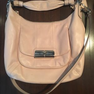 COACH Kristin Leather Hobo Pale Pink Handbag