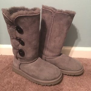 Gray Ugg Bailey Button Boots