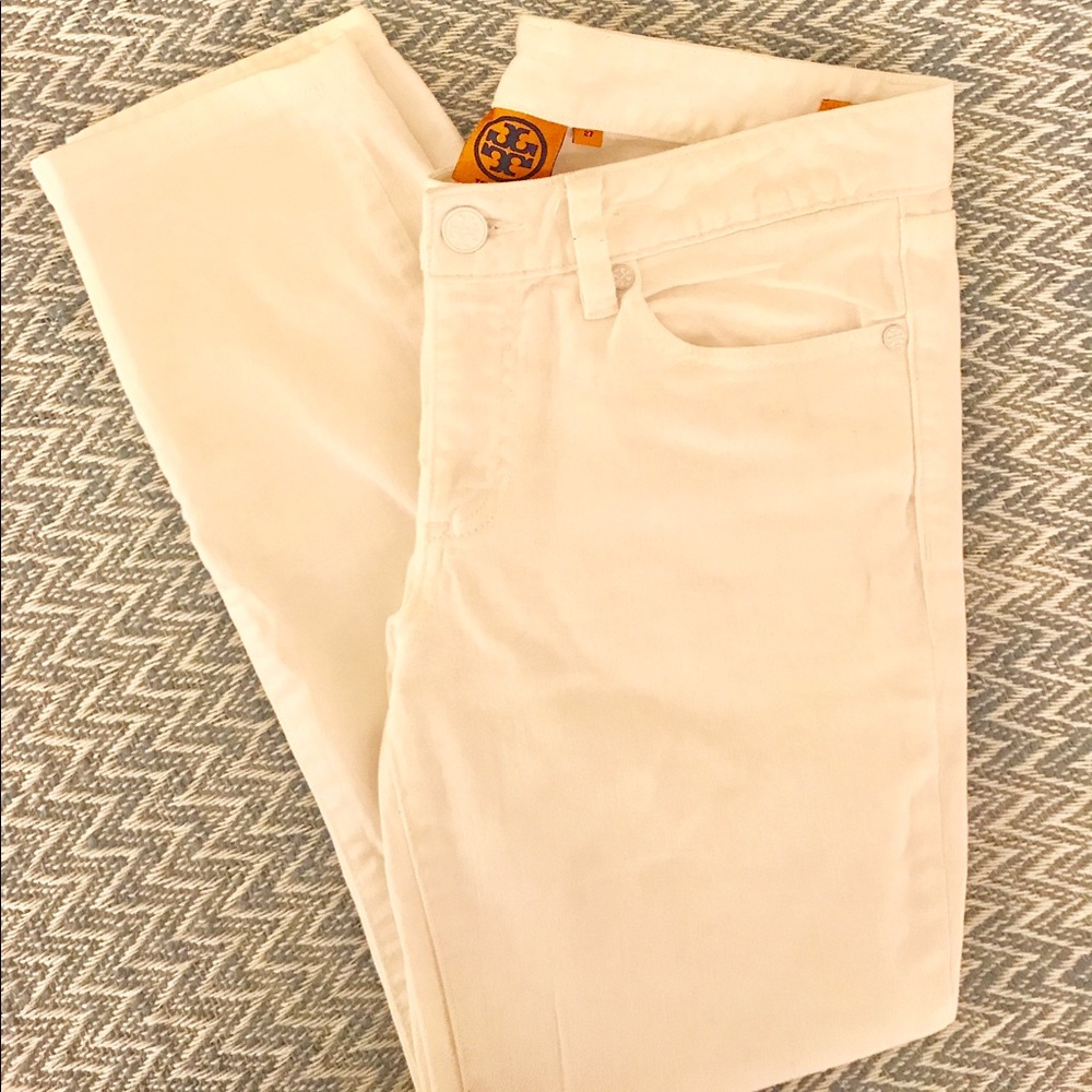 Tory Burch Cropped Skinny White Jeans-Size 27