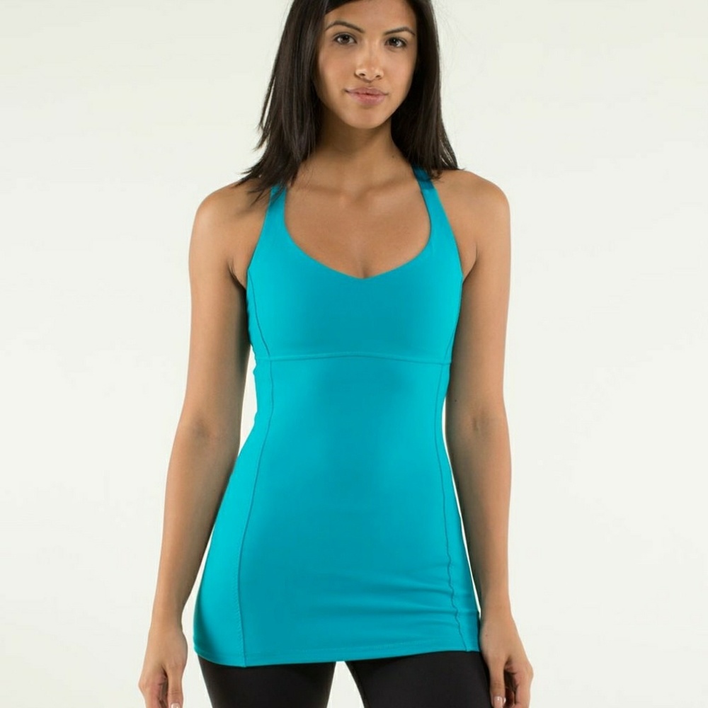 Lululemon practice daily teal tank size 8