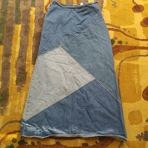 Denim maxi skirt