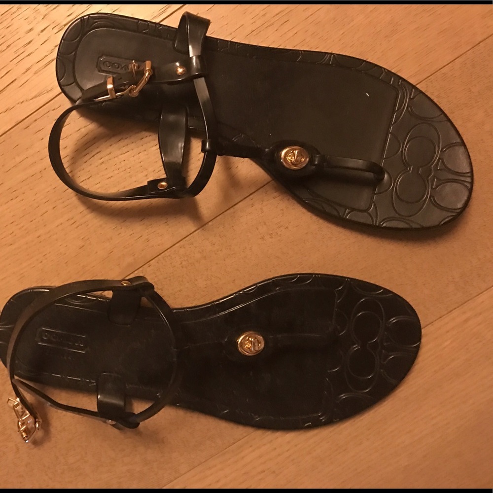Coach Piccadilly black sandals side 39