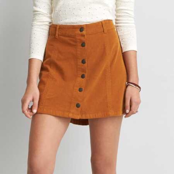 american eagle brown corduroy skirt