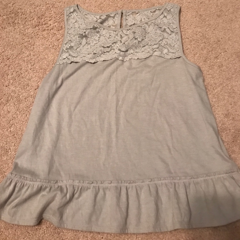 Gray Hollister tank with lace detail