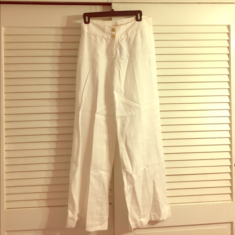NWT Michael Kors white linen pants size 0!