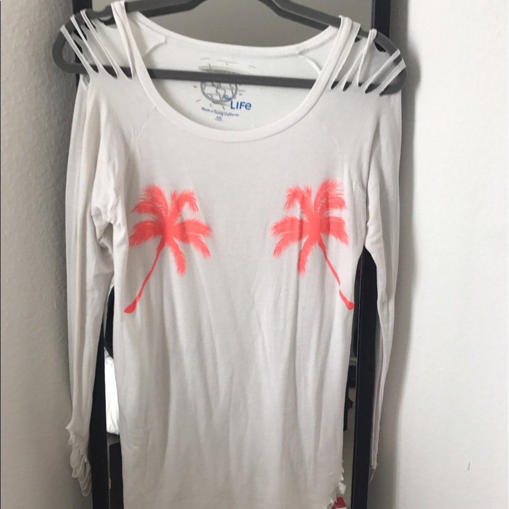 Blue life palm tree t shirt