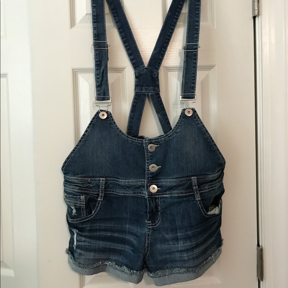 Denim Overall Shorts