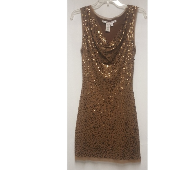 Gold sequined mini party dress - Picture 1 of 1