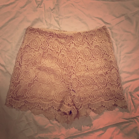 Pink lace shorts