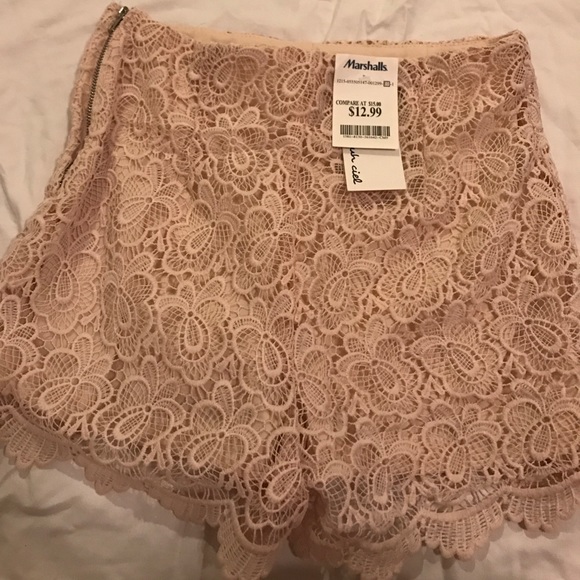 Pink lace shorts