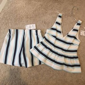 Zara matching set top medium shorts small