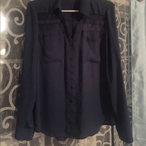 Navy blue Express blouse with pockets