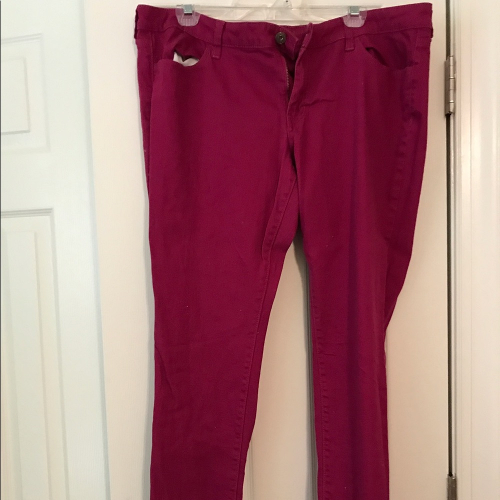 Deep Magenta Skinny Jeans