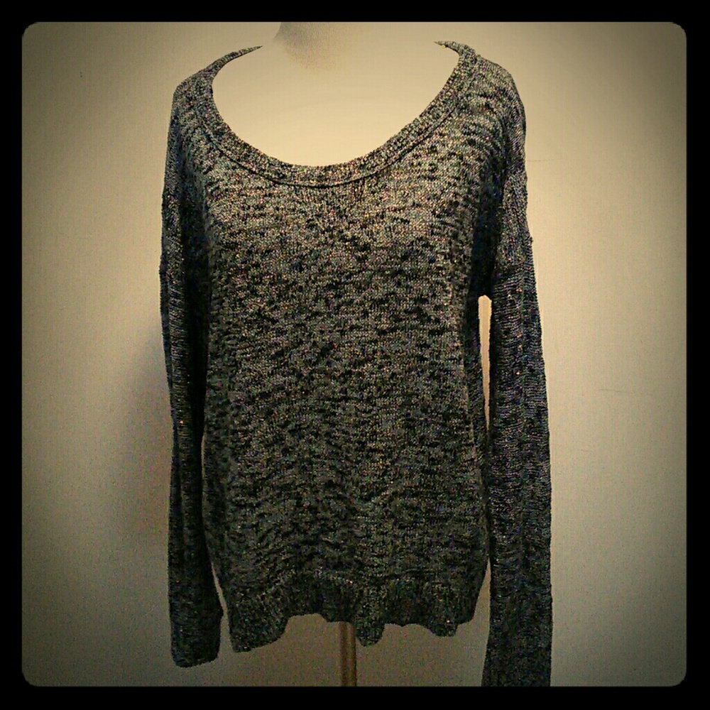 Oversized Blue and gold knit sweater