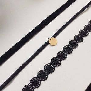 3 pack black chokers asos